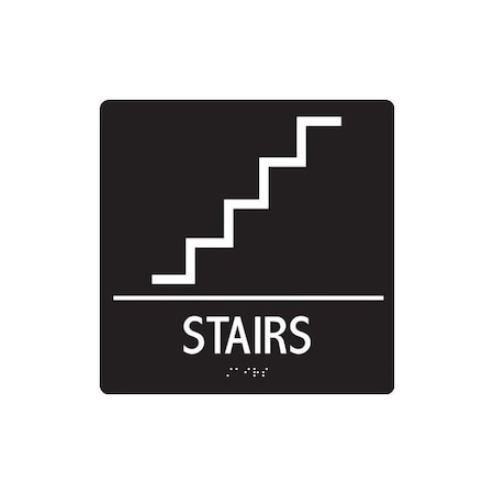 Accuform RESTROOM AND ACCESS ADA BRAILLE SIGNS, Acrylic, 8 in x 8 in PAD935BK